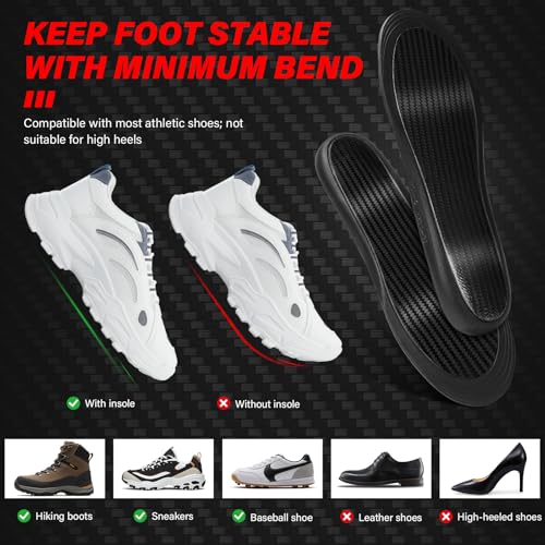 TemHot Carbon Fiber Performance Insoles, Shock Absorbing Sport Insoles for Running, Basketball,Volleyball, More Structured Support Energy Return Injury Prevention Insoles by TemHot - Image 4