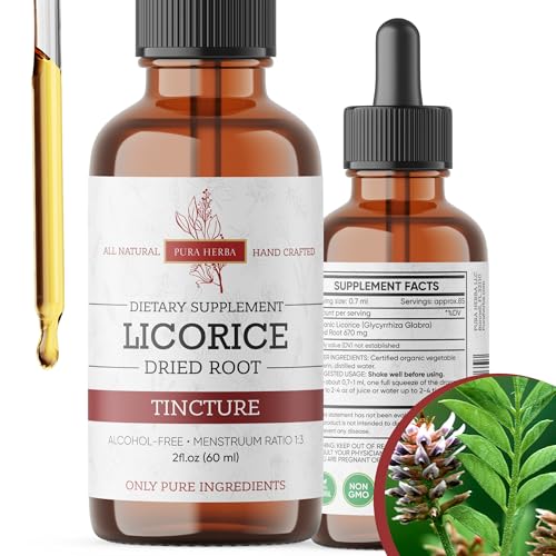 Pura Herba Licorice Root Liquid Extract | Alcohol-Free Vegan Non-GMO Gluten-Free | 2 oz Liquid Herbal Organic Tincture