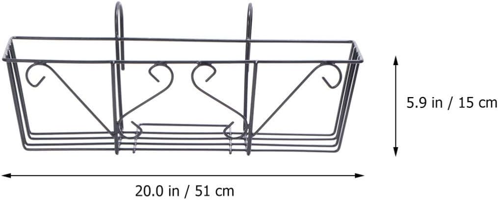 DOITOOL Fence Planter Stand Balcony Hanging Flower Stand Rack Iron Patio Railing Shelf Plant Pots Holder Windows Decorative Hanging Metal Plant Stand for Patio Porch Fence Balcony Hanging Planters