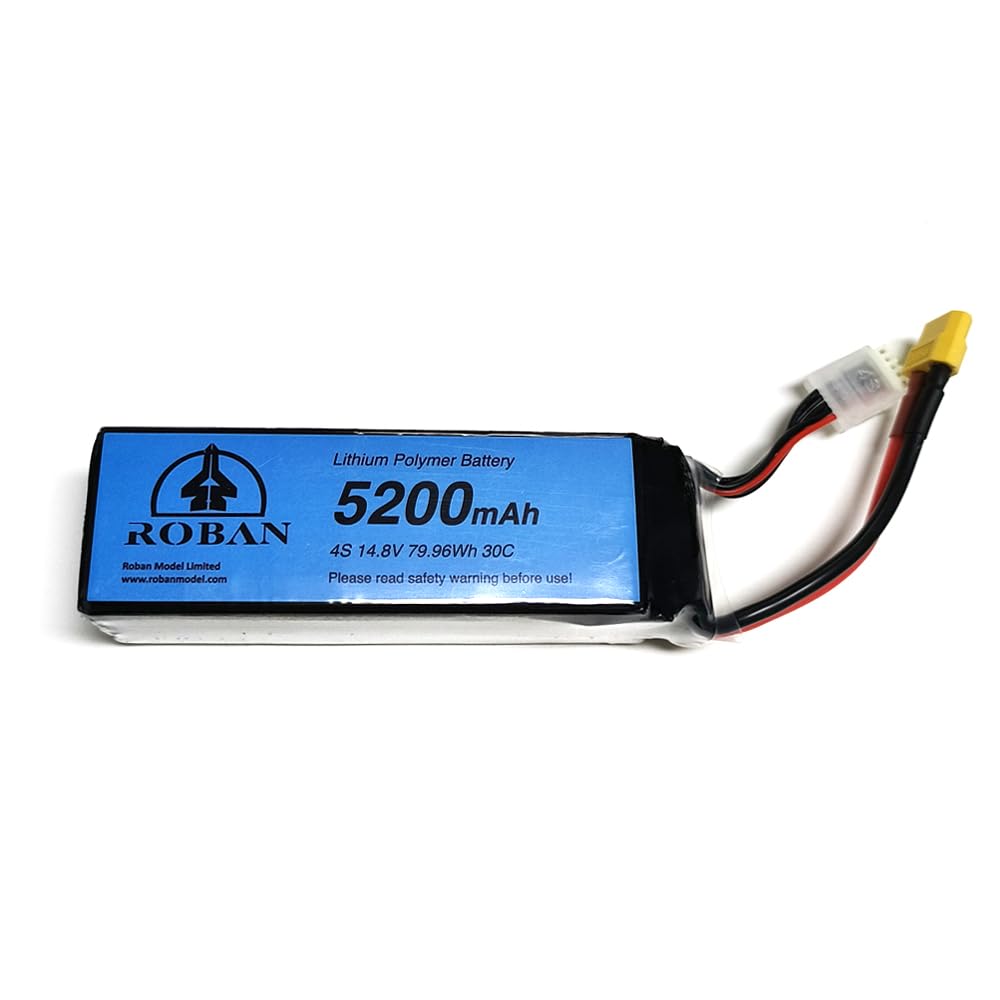 Roban Batterie au lithium polymère 5200 mAh 4S 14,8 V 30 C pour hélicoptère radiocommandé Roban
