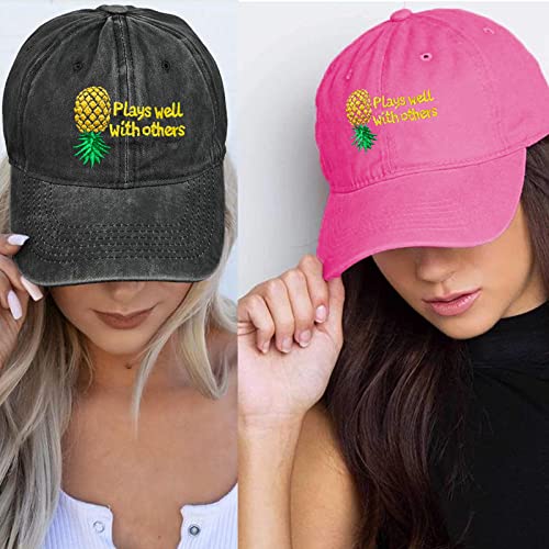 Gorra de béisbol bordada piña al revés ajustable miniatura 5