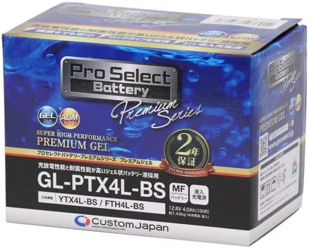 Amazon Pro Select Battery プロセレクトバッテリー Gl Ptx4l Bs Ytx4l Bs Ftx4l Bs Fth4l Bs互換 液入充電済mfジェルバッテリー 安心信頼業界最長2年保証付き 長持ち バイクバッテリー すぐ使えるメンテナンスフリー バイクバッテリー 車 バイク