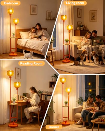 Image of Lightdot Globe Floor Lamp with LED Bulbs Included, Dimmable Floor Lamps,Unique Modern Standing Tall Lamp for Bedroom Living Room /Sofa Beside /Corner Decor-Gold