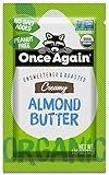 Once Again Organic Creamy Almond Butter - 1.15oz Squeeze Packs, 10 Count - Roasted - Salt Free, Unsweetened - USDA Organic, Gluten Free Certified, Peanut Free, Vegan, Kosher, Paleo