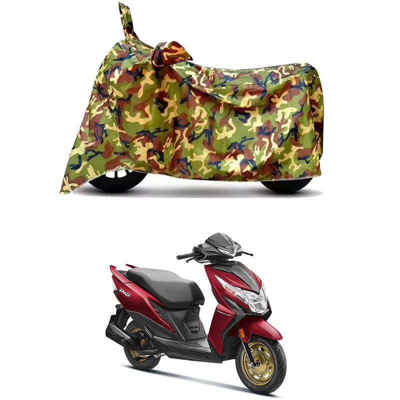Image of Waterproof 100% PVC Coated Full Bike Scooty Two Wheeler Body Cover Compatible for Honda Dio /UV-Rays /Heat Protection /Birds Dropping /Scratchproof /Dust Proof /All Varients[6X6 Jungle Print]