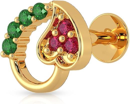 Malabar Gold & Diamonds Yellow Gold Nose Pin for Women 22 k | 22k BIS Hallmark (916) Nose Stud for Women and Girls with Piercing