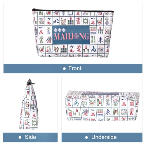 Bolsa para fichas American Mahjong abierta blanca 13x7 pulg miniatura 3
