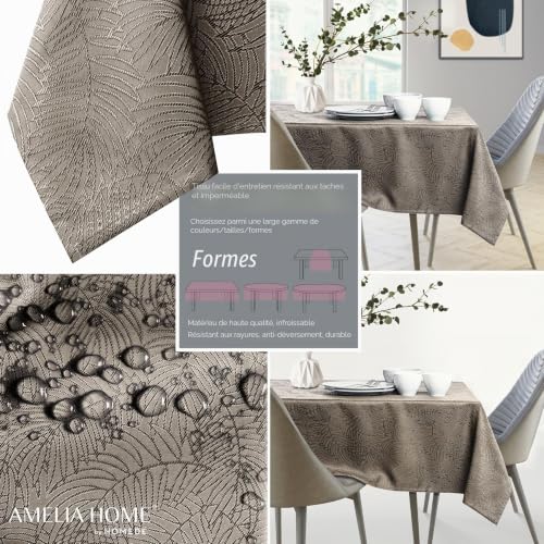 Nappe déperlant AmeliaHome Gaia protégeant votre table carrée 60x60