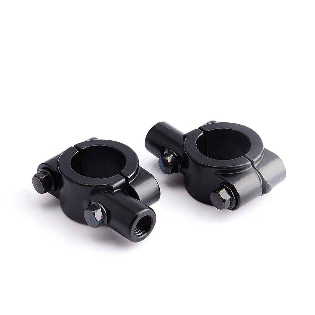 Zacisk montażowy do lusterka motocyklowego, uchwyt z gwintem lustrzanym 10 mm, uniwersalny aluminiowy uchwyt na kierownicę 7/8 cala, 1 para