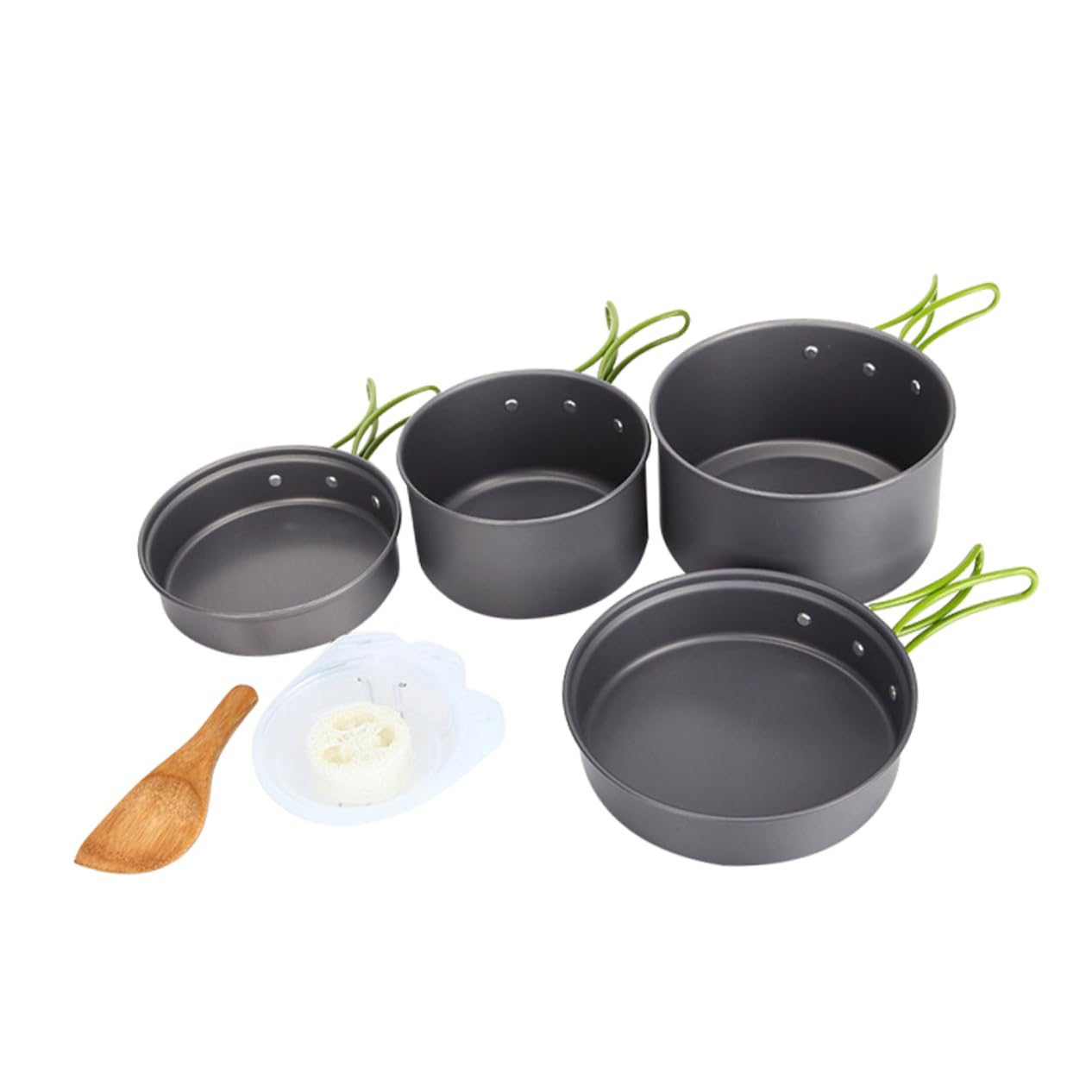 Kisangel Portable Soup Pot 2-3 Person Camping Cookware Collapsible Bowls Cooking Utensils Outdoor Cooking Set