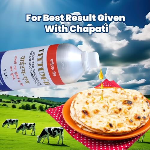 Image of Pharma Vyytum-H Veterinary Vitamin-H for Cow, Cattle, Poultry & Livestock Animals with Vitamin-D3 & E Liquid Feed Supplement for Cattle, Cow and Farm Animals / (1 Litre Pack)
