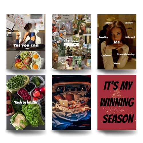 Image of Yellow Town India Winning Season Vision Board Poster Set | 6 A4 Motivational Self-Growth & Lifestyle Posters + Wall Friendly Glue Sheet | Goal & Manifestation Wall Decor