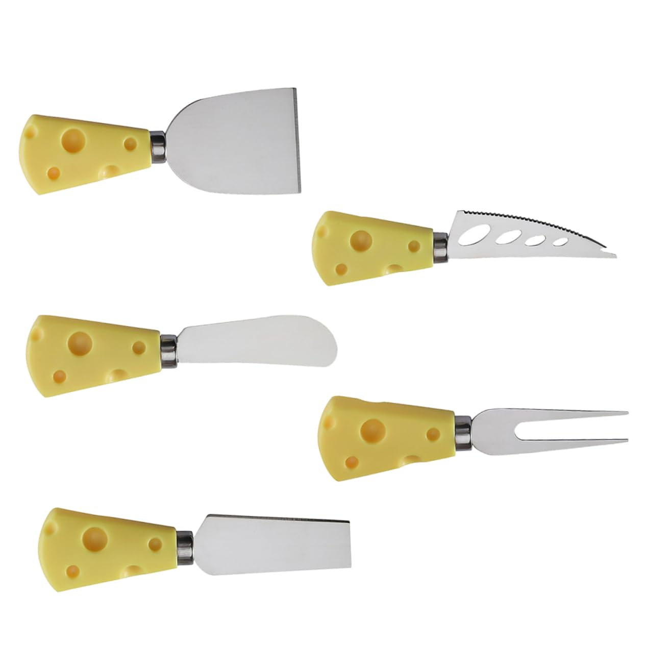 NAMOARLY 5pcs Cheese Knives Set Stainless Steel Cheese Cutter Box Kitchen Utensil for