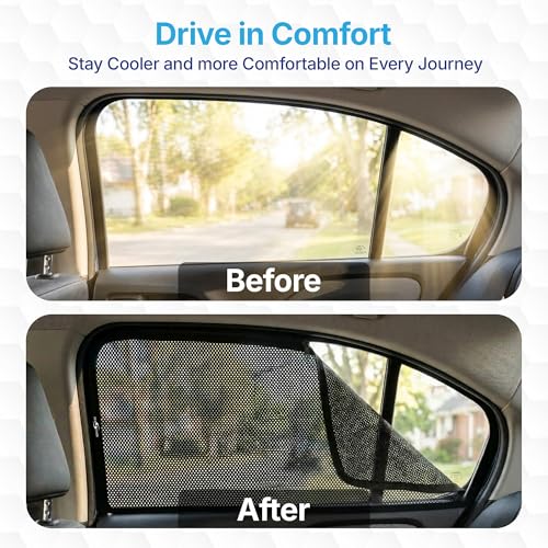 Image of KINGSWAY Car Sun Shade Curtains Only Compatible with Tata Sierra (2025 Onwards) | Front Window in Half Cut and Rear in Zipper (Magnetic) | UV & Heat Protection | Pack of 6 Pcs