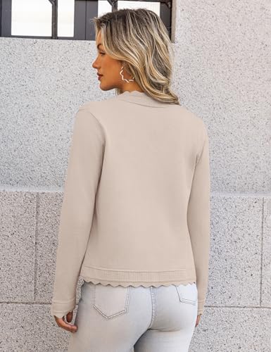 Image of OmicGot Women's Long Sleeve Cardigan Sweaters Open Front Cropped Bolero Shrugs for Dresses S-XL
