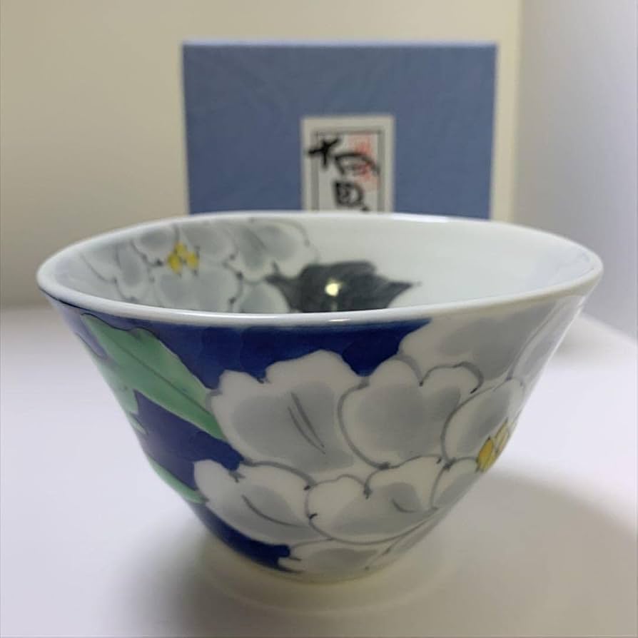 有田焼 泰山 赤牡丹 ピンク牡丹 紫牡丹 錦唐草ブルー 手なぶり鉢大サイズ