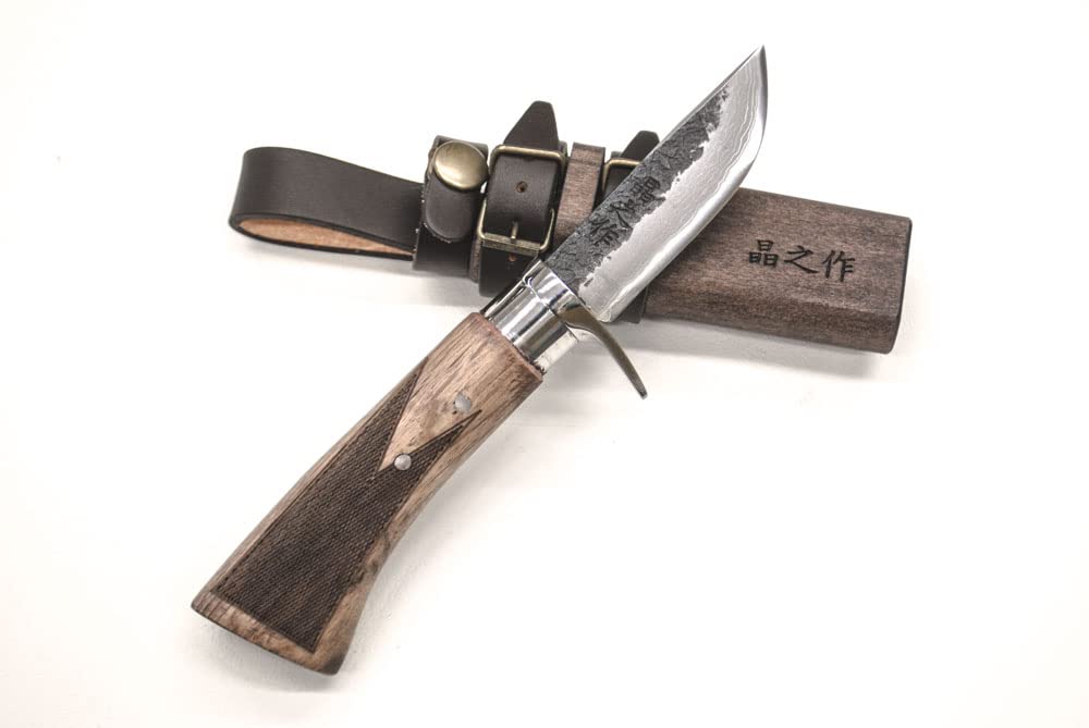 土佐鍛ダマスカス豆山遊鉈 : 土佐鍛ダマスカス豆山遊鉈 剣鉈 bip-802 : スポーツ