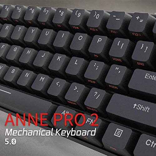 CORN Teclado mecânico para jogos Anne Pro 2 60% retroiluminado RGB verdadeiro - Bluetooth com fio/se