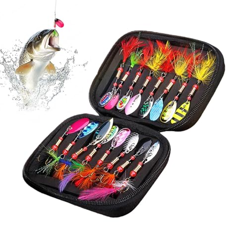 Señuelos de pesca, 16 unidades de cebos de natación con purpurina, juego de señuelos de pesca, para agua salada, lucioperca, trucha, salmón, siluro