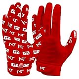 Nxtrnd G2 Pro Football Gloves, Men's Ultra Sticky Elite Receiver Gloves (Red, Medium)