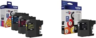 Brother Genuine Standard Yield Color Ink Cartridges, LC2013PKS, Replacement Color Ink Three Pack & Genuine Standard Yield Black Ink Cartridge, LC201BK, Replacement Black Ink
