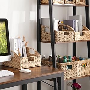 OUTBROS Water Hyacinth Wicker Storage Baskets, Hand-Woven Box with Handles, Nesting Bin Sets, Waterproof Woven Organizer for Shelves, 3-Pack OUTBROS Water Hyacinth Wicker Storage Baskets Hand Woven Box with Handles Nesting Bin Sets Waterproof Woven Organizer for Shelves 3 Pack