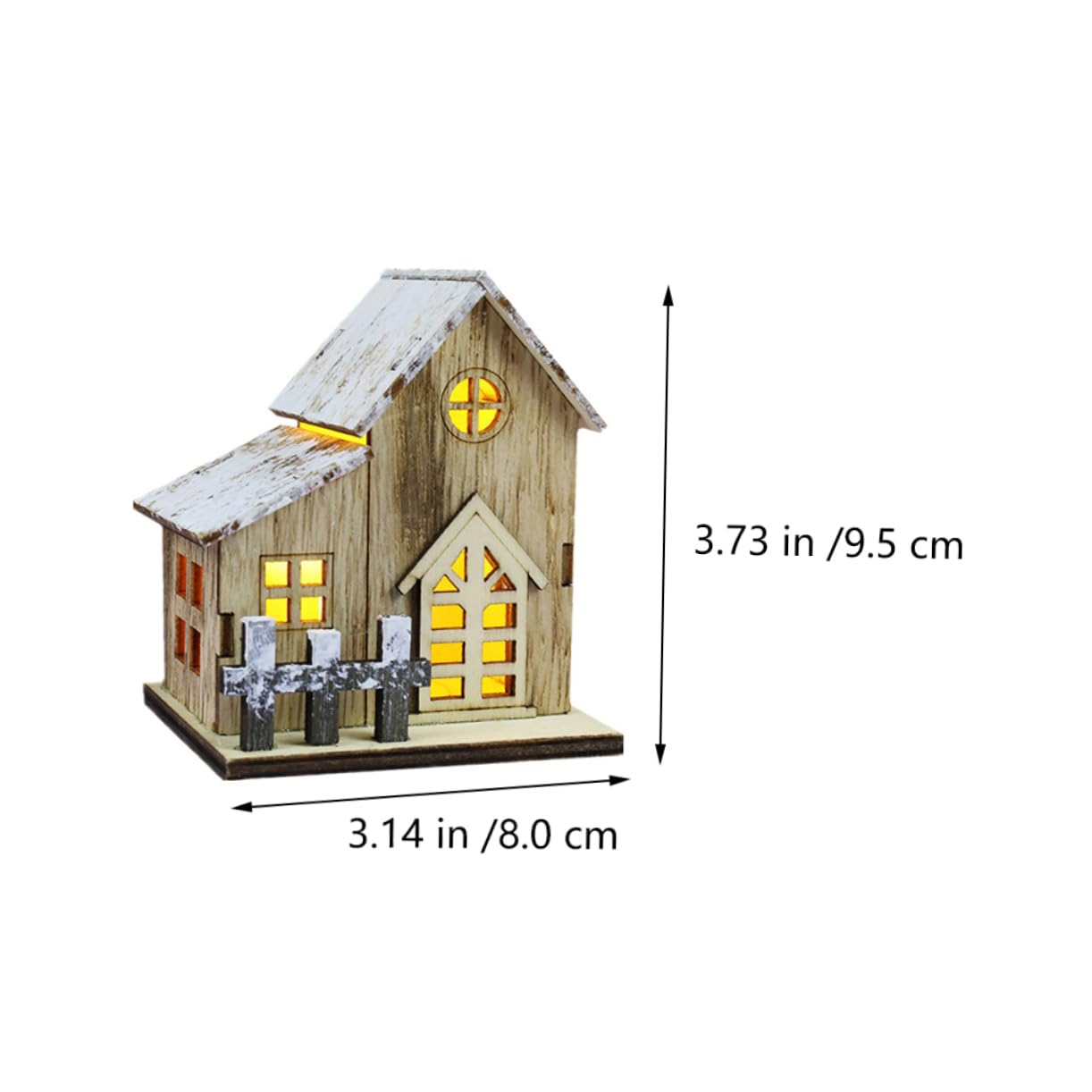 Uonlytech 6 Pz Luci Natalizie in Legno Casa Illuminata di Natale in Legno Decorazioni Natalizie per La Tavola Decorazioni per La Casa Arredamento Tavolo Rustico Impostare di Scrivania