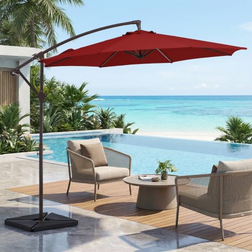 LIKEPAY 10 ft Cantilever Umbrella with Base