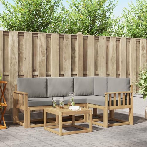 Muebles de jardín de diseño modular con sofá moderno de 5 piezas gris 3