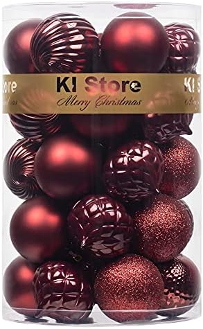 Art Beauty Christmas Tree Baubles Teal Ball Onaments Shatterproof Xmas Hanging Decorations Centrepieces 34pcs (4-Finish, 60mm)