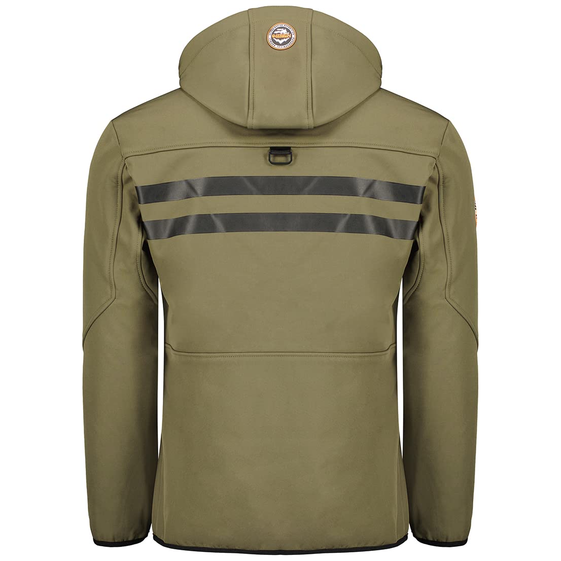 Geographical Norway Royaute Men - Giacca Cappuccio Softshell Impermeabile Uomo - Giacca Vento Tattica Da Esterno - Escursionismo Sci Autunno Inverno Primavera (Chaqui arancione XL)