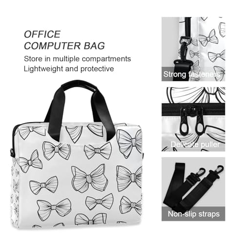 Funda para portátil Alaza patrón lazos negro blanco 13-15.6 pulg miniatura 6