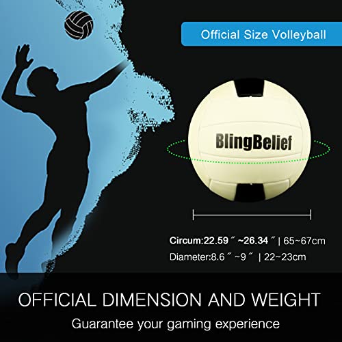 Image of Super Bright Glow in The Dark Baseball,Soccer Ball,Volleyball,Football, Light Up Luminous Baseball, Official Size and Weight Football, Recreational Use Practice Volleyball