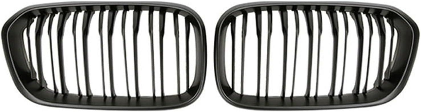 Car Front Bumper Grilles Kidney Racing Grill Compatible with BMW 1 Series F20 F21 LCI 120i 2016 2017 Double Slat Replacement Grille(Glossy Black)