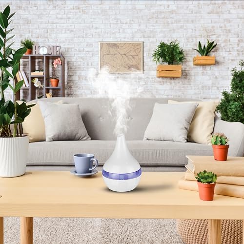 Miniatura 7 de Gkl Humidificador Y Difusor De Aroma Blanco 300 Ml Nature Mist. Ultra Silencioso,Apagado Automático. Aromatizador Aceites Esenciales Con Conexión Usb Para Hogar, Oficina, Spa 7 Colores Led Dif-300b