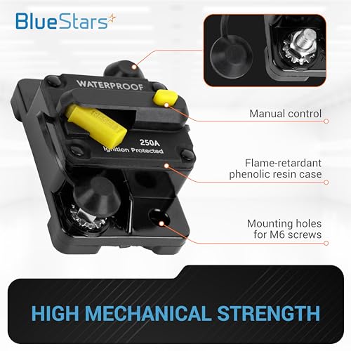 image for BlueStars 3 Packs 250Amp Circuit Breaker - Compatible with Boats Cars 