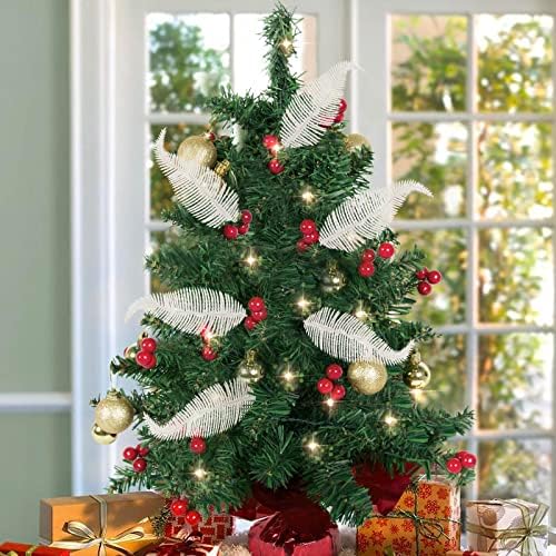 MOTONG 6PCS Christmas Tree Feather, Artificial Glitter Feather Ornament Glitter Powder Christmas Tree Baubles for Home Wedding Christmas Decorations (White)