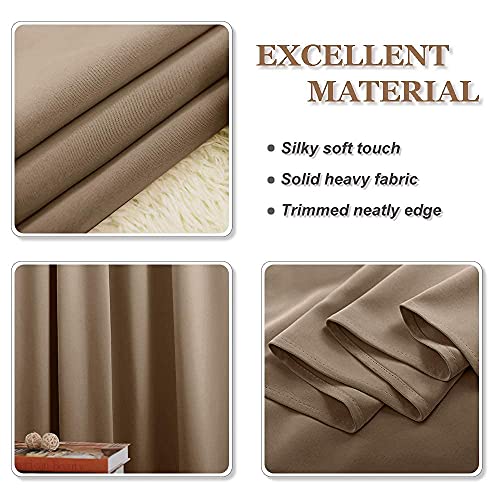 PONY DANCE 68" Lengte verduisteringsgordijnen - (55" bij 68", Mokka, 2 stuks) Potlood Plooi Thermisch Licht Geblokkeerd Privacy Gordijnen voor Keuken Thermische Vensterdressing voor Slaapkamer/Jongenskamer - Image 8