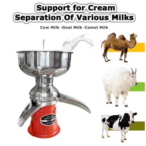 Schiumalatte, separatore elettrico di panna da 50 l/h - Macchina centrifuga professionale per capre e mucche, trasforma il latte intero in latte scremato, include una ciotola per il latte da