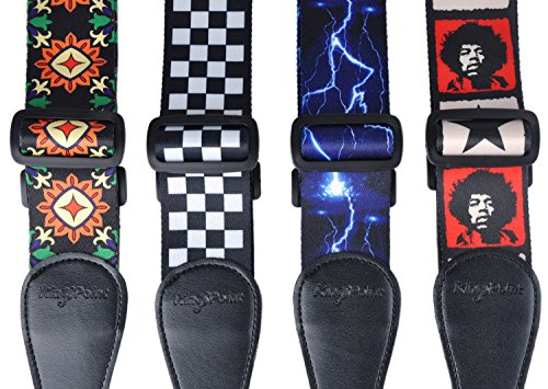 Sangle de guitare KingPoint en polyester Dacron avec extrémités en similicuir et boucles en ABS, motifs tendances Blue… - Les Beatles, Paul McCartney, John Lennon, RIngo Starr, George Harrison Sangle de guitare KingPoint en polyester Dacron avec extrémités en similicuir et boucles en ABS, motifs tendances Blue… – Image 7