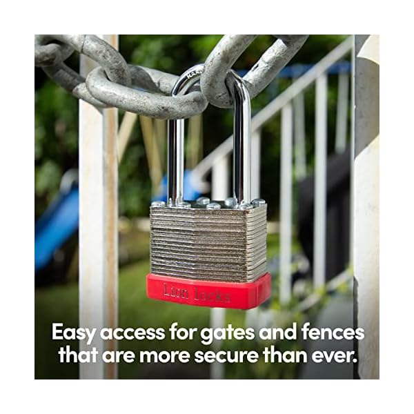 24 Keyed Alike Padlocks with 2" Long Shackle, 48 Keys - Padlocks for Outdoor Use, Locks with Keys, Hardened Steel Case, Pick Resistant Brass Pin Cylinder for Hasp Latch, Locker, Gate - Image 8