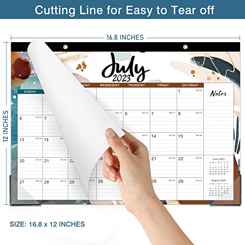 2023-2024 Desk Calendar - 18 Months Large Desk Calendar From Jul 2023 - Dec 2024, 17" X 12", Desk Calendar 2023-2024 With 2 Corner Protectors, Ruled Blocks With Julian Dates, Perfect Desk Calendar #TOP2