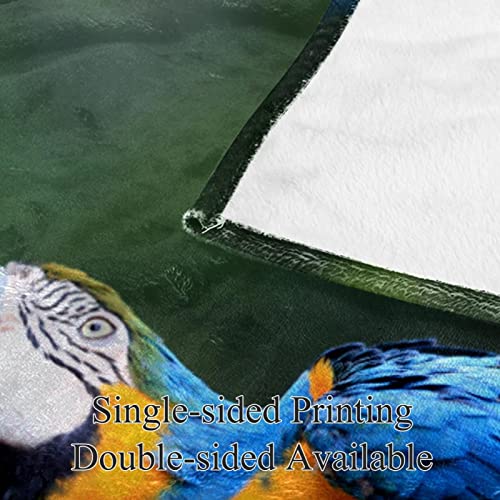 Couvertures chaudes et douces TBOUOBT contre le froid plaid microfibre perroquets - 5