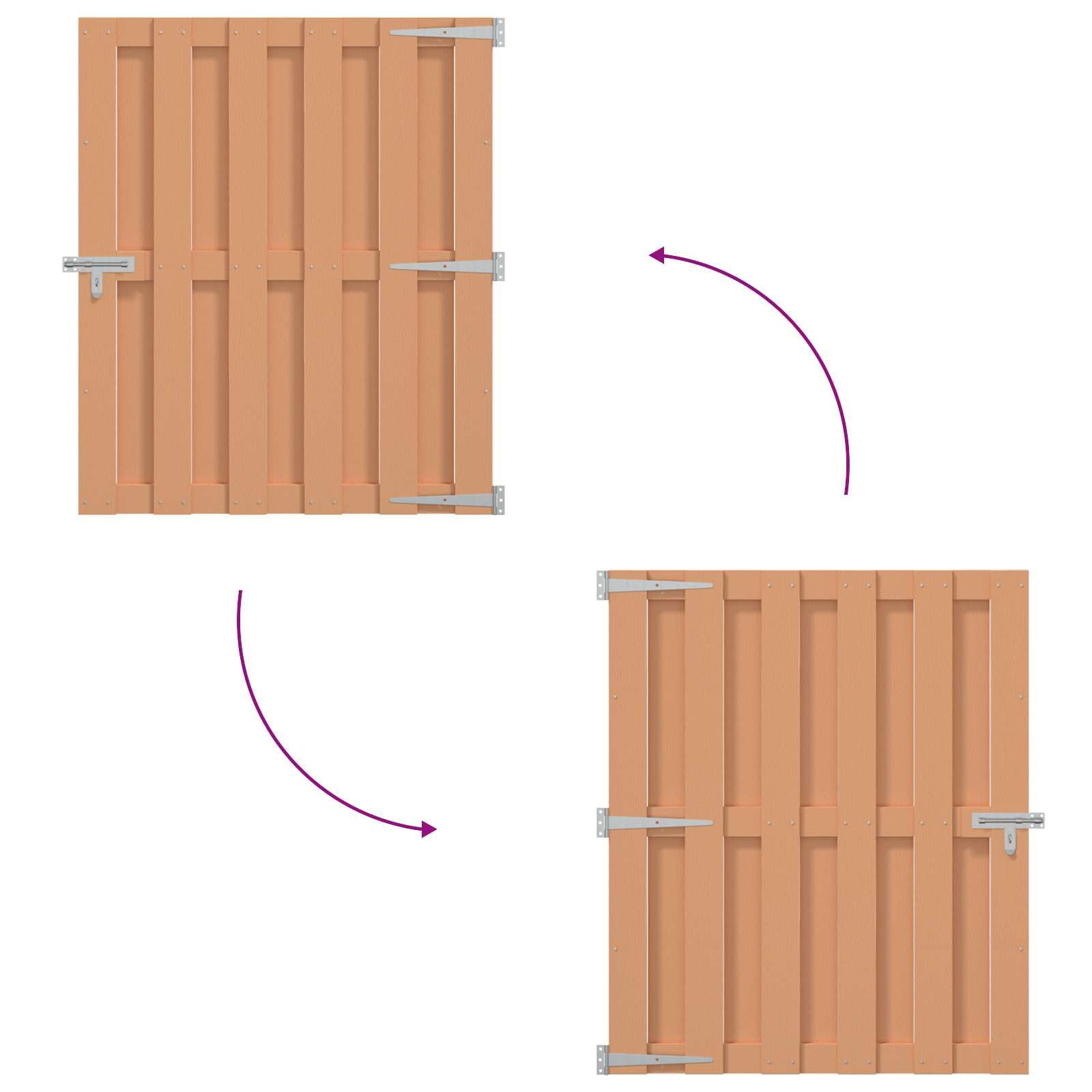 Gartentor 100 x 112 cm WPC Aluminium Zauntor Braun