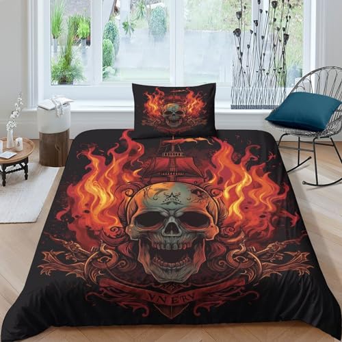 Housse de couette crâne lit simple pour une chambre d'ado moderne