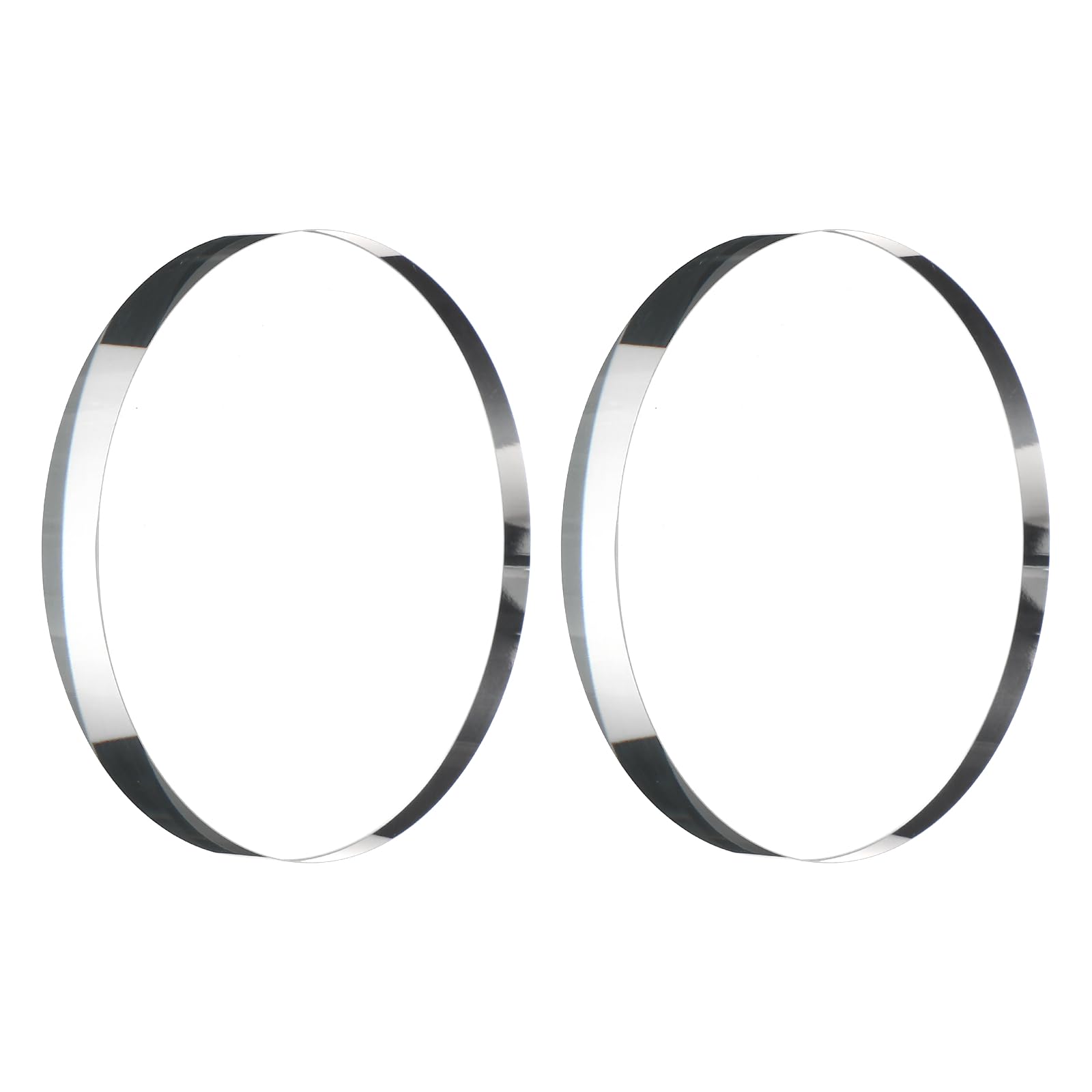 PATIKIL 2 Pcs Clear Glass Paperweight, 3.15 x 3.15 x 0.39 Inch Clear Paperweight Decorative for Home Decoration Reading Photography Daily Office Gifts, Clear(Round)