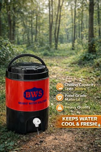 Image of Aqua Cool Water Jug | Long-Lasting Cooling up to 30 Hours | Heavy-Duty Insulated Water Container | BPA-Free Plastic | Leak-Proof Design | Red | 20 litres