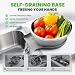 304 Stainless Steel Colander with Food-Grade Silicone Self-Draining Base, Coinicxcel 5QT Colander Strainer for Kitchen, Pasta Strainer for Washing Rice, Spaghetti, Vegetables, Fruit, Dishwasher Safe