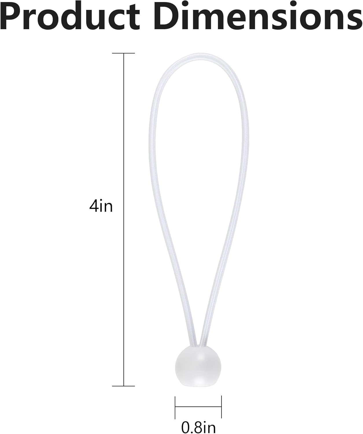 15pcs White Ball Bungee Cords – 4 Inch Heavy-Duty Stretch Tie Down for Canopy, Tarp, Camping, and Storage