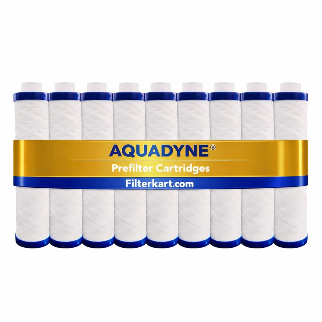 Aquadyne PP Yarn Wound, 9-Inch Sediment Pre Filter Cartridge | 5 Micron,150gm Heavy-Duty Pre-Filter Compatible with Aqua-Guard, LG, Livpure and Other Brands RO/UV/UF Water Purifier (Pack of 9)-picture-26